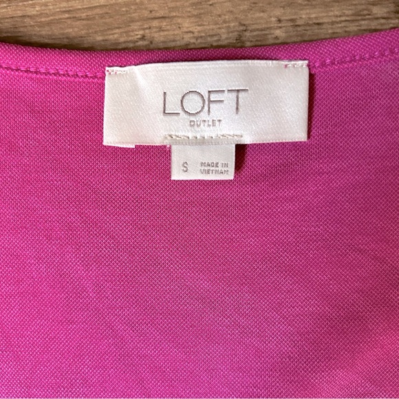 Loft Fuchsia Gathered Tie Waist dress - Picture 3 of 6